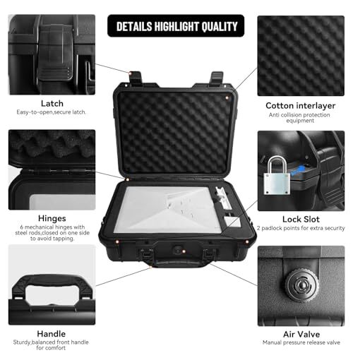 Starlink Mini Case Portable Hard Case fits Starlink Mini Dish Kit Kickstand - Picture 7 of 8