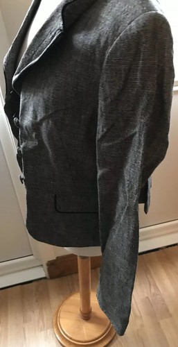 Next Dark Grey Fully Lined Button Front Jacket Size 14 - Picture 5 of 7