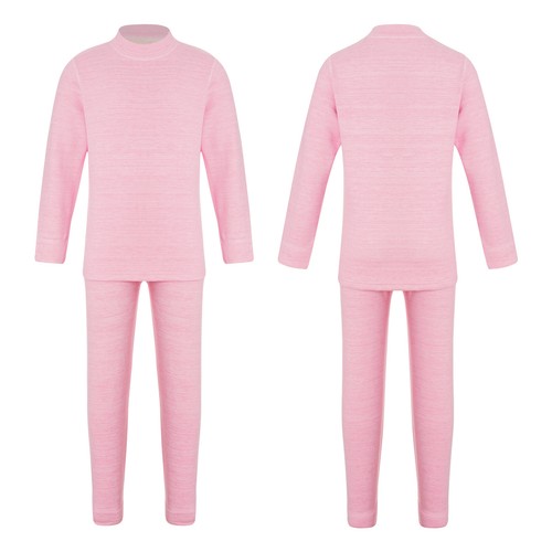 Girls Boys Pajamas Elastic Waistband Pants Base Layer Suit Solid Color Winter - Picture 17 of 65