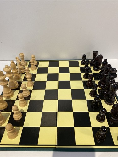 Wooden Chess Pieces Set In a Box With Cardboard Chess Board 4cm-9cm Pieces - Picture 8 of 9