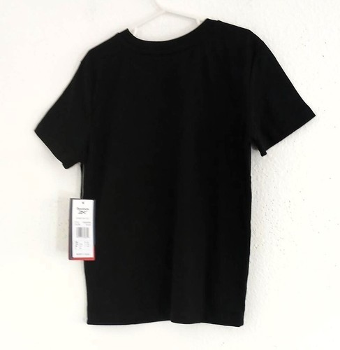 Reebok Boy's Black With White Little Big Logo Graphic T-Shirt Size 7 - Picture 2 of 7