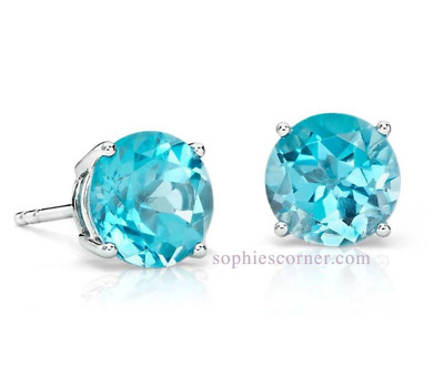1 ct. Himmelblautopas Ohrstecker in massivem Sterlingsilber