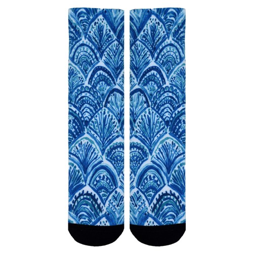 Sierra Socks Blue Socks Athletic Sport Work Plain Knee High Casual - Picture 7 of 10