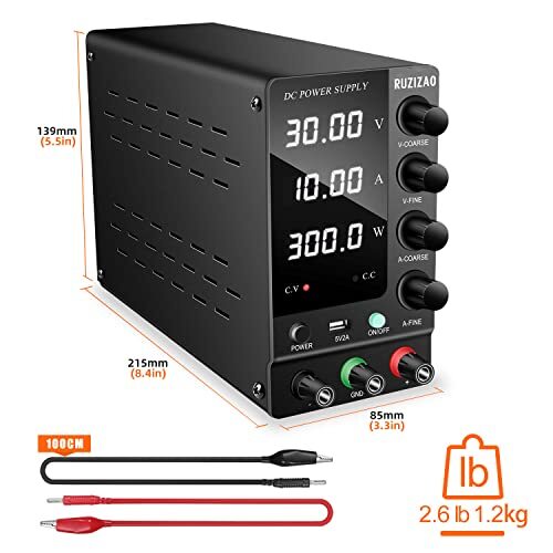 RUZIZAO DC Bench Power Supply Variable: 30V 10A Adjustable Switching Regulated - Picture 4 of 5