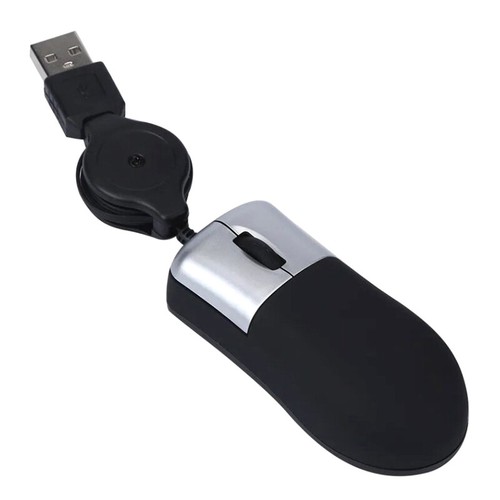 Portable Mini Game Mouse Retractable USB Optical Scroll Wheel Wired Mouse Mice - Afbeelding 5 van 5
