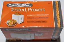 New PROCTOR SILEX 2 SLICE TOASTER Shade Selector Auto Shutt Off - 22611 White