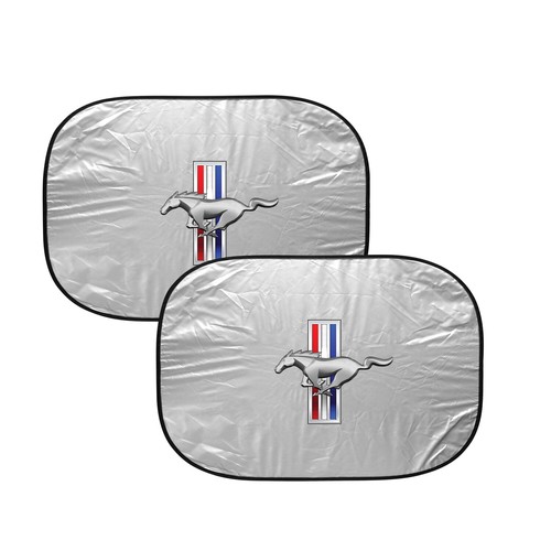 Ford Mustang Tri-Bar Logo Dual Panels Easy Folding Windshield Sun Shade - Foto 1 di 4