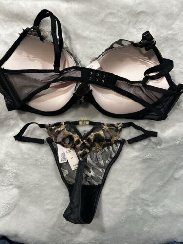 Victoria's Secret Very Sexy Leopard Embroidered 36A Push-up W/ SMALL thong - Picture 2 of 4