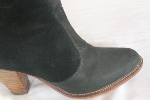J Zapato Occidental Tobillo Talla 6,5 EUR 37 Reino Unido 4 Botas de Cuero Gamuza Negro - Imagen 10 de 12