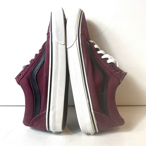 Vans Old Skool Burgundy Black Canvas Skate Shoes Women 8.5 Men 7 Low Top Lace Up - Picture 4 of 12