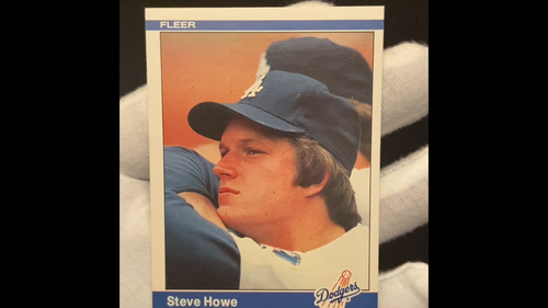 Tarjeta de béisbol Fleer #103 Steve Howe 1984 MLB Los Angeles Dodgers Pitcher - Vídeo 1 de 1
