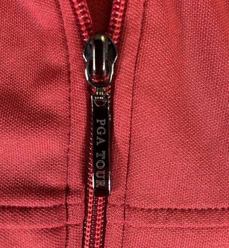 PGA Tour Vest Mens Large Red Full Zip Drawstring Pockets Fleece Lined - Picture 5 of 10