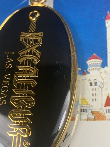 Excalibur Las Vegas Vintage Keychain Solid Brass & Nickel Plated - Picture 6 of 13