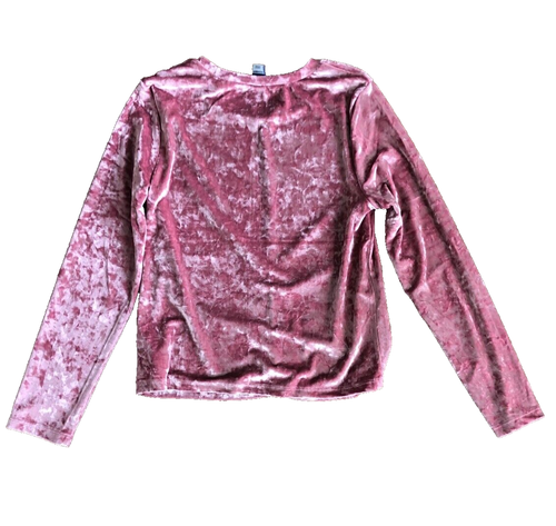 Old Navy Mädchen rosa Samt Langarmshirt Größe X-Large 14/16 (A6) - Bild 2 von 2