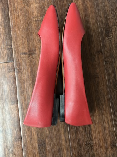 Brooks Brothers Leather Flats Red Classic Size 9 Square Toe -Gently Used Shoes - Picture 6 of 12