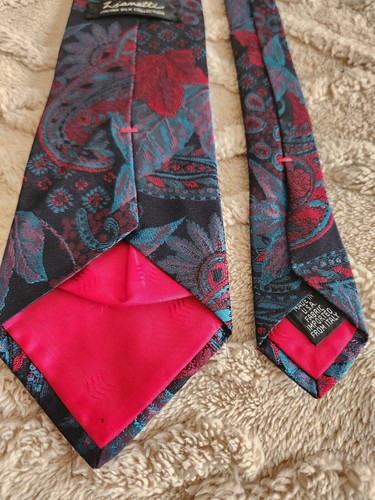 Zianetti Italian 100 % Silk Men's Tie Paisley EUC - Picture 6 of 6