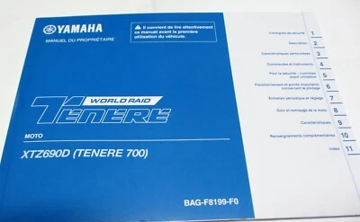 Yamaha XTZ 690 D Tenere 700 2022 manuel du proprietaire Fahrerhandbuch français - Bild 1 von 4