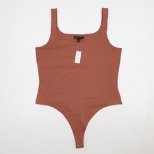 NEW Banana Republic Nude Thong Bodysuit Scoop Neck Suit Women's Size L Large
