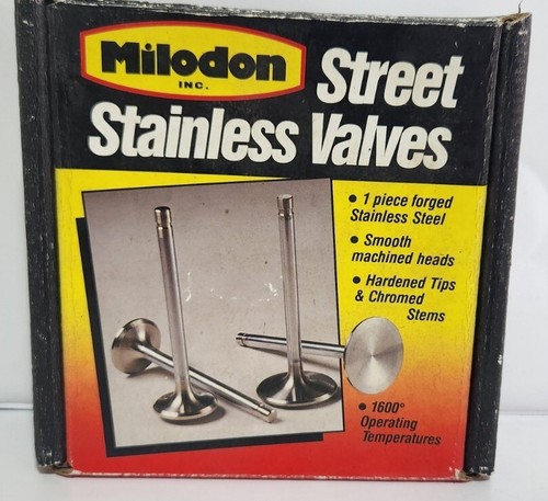 Juego de válvulas de acero inoxidable para calle Milodon 45685-8 nuevo de lote antiguo - Imagen 5 de 8