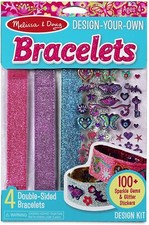 Melissa  Doug Design-Your-Own Bracelets With 100 Sparkle Gem Glitter Stickers