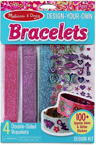 Melissa & Doug Design-Your-Own Bracelets With 100+ Sparkle Gem Glitter Stickers - Picture 1 of 3
