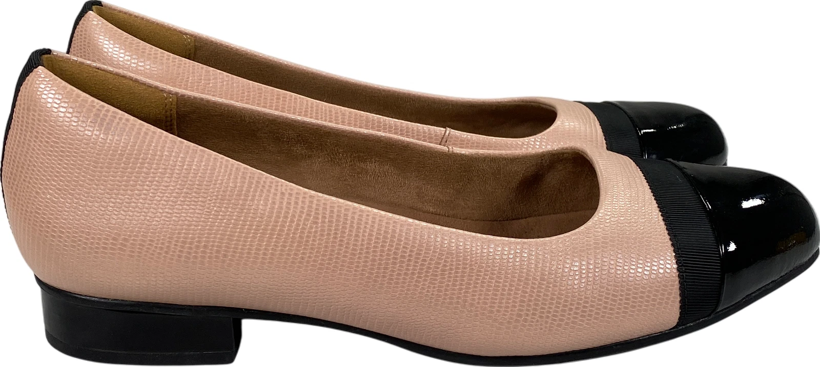 Mocassini donna Clarks Artisan rosa nero Keesha pelle tacco piccolo blocco 11