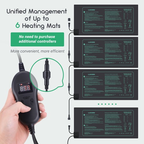 2/4 Pcs Seedling Heat Mats Digital Thermostat Controller Daisy Chain Hydroponic - Bild 3 von 11