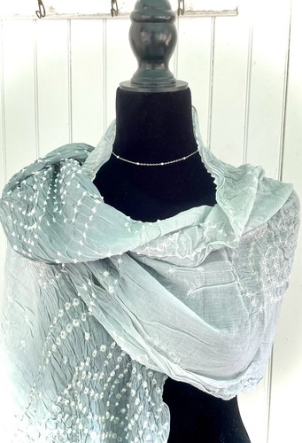Global & Vine OSM Cotton Scarf Steel Gray - L Gray Ombré Light Weight Summer NEW - Picture 3 of 10