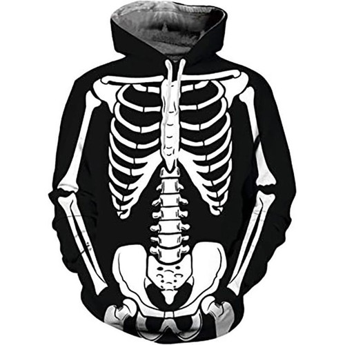 Funny Horror Skeleton 3D Print Hoodies Unisex Casual Streetwear Oversized Sweate - Picture 17 of 19