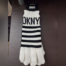 DKNY ivy women's black and white gloves