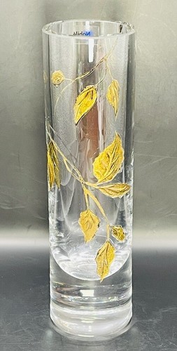 Nobile Bud Vase Gold Leaf Hand Painted Size 19.5cm x 5cm - Picture 3 of 9