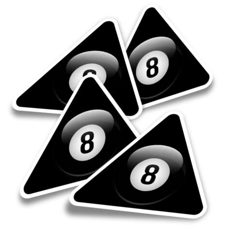 4x Triangle Stickers - Lucky 8 Ball Pool Snooker #4707 - Afbeelding 1 van 8