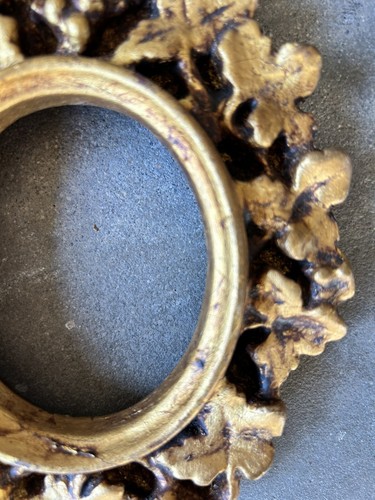 Terracotta Gold Ala Gesso Terracotta Picture Frame SmallOval 6.75 x5.75 in heavy - Picture 5 of 9