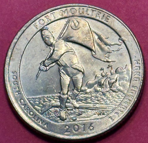 2016-P Die Chip Error Fort Moultrie South Carolina ATB Quarter (1196) - Picture 4 of 6