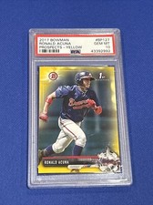 2017 Bowman Ronald Acuna 1st Prospect Yellow #BP127 PSA 10 Braves Rookie