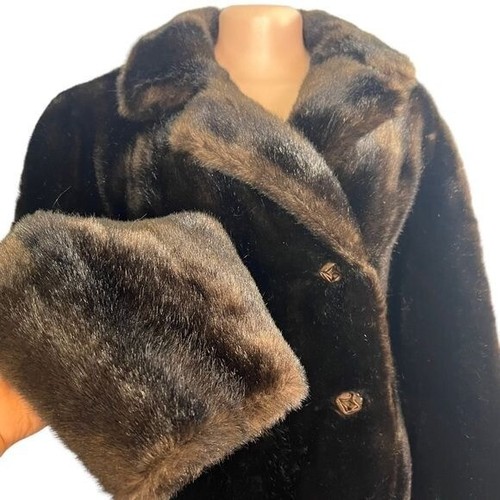 Vintage 1960s Furràge Brown Faux Fur Coat - Picture 4 of 12