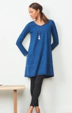 Pure Jill J Jill Indigo Dress Size Small Lagenlook Lyocell Blend