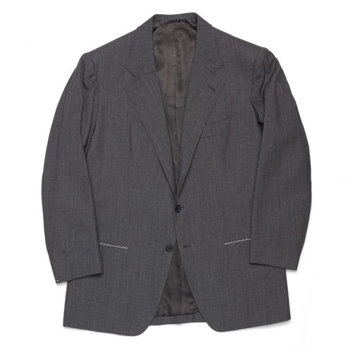 RUBINACCI LH Hand Made Bespoke Gray Wool Blazer Jacket EU 52 NEW US 40 42