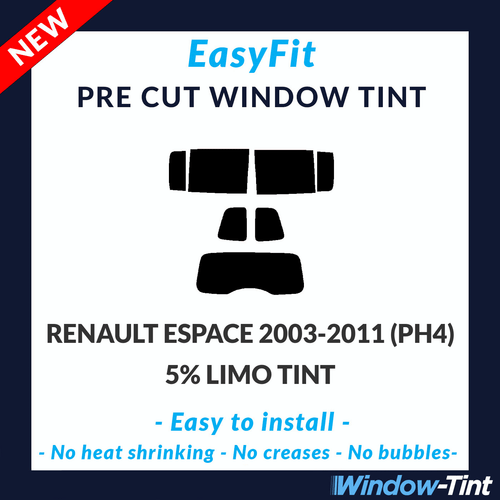 EasyFit Static Pre Cut Tint For Renault Espace 2003-11 (PH4) - 5% Limo Rear - Picture 1 of 3