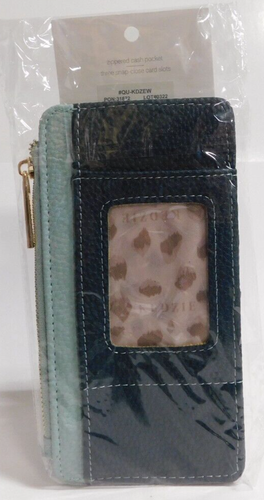 Kedzie Essentials Only Zippered Wallet in Vegan Leather NWT Blue / Light Blue - Picture 2 of 5