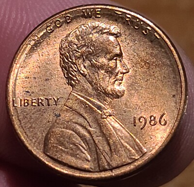 1986 Lincoln Head Memorial Proof Like  No Mint Obverse Off Center Strike 