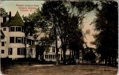 Passaic Avenue von Gregory Avenue, Passaic, NJ Vintage Postkarte Wpc7 - Bild 2 von 3