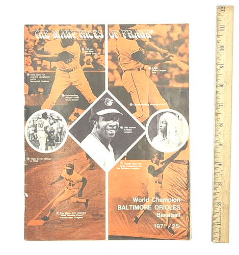 World Champion BALTIMORE ORIOLES Baseball 1971 Frank Robinson HOF - Picture 2 of 7