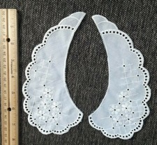 White Cotton Embroidery Lace Collar - 2 pieces lovely clean well-preserved