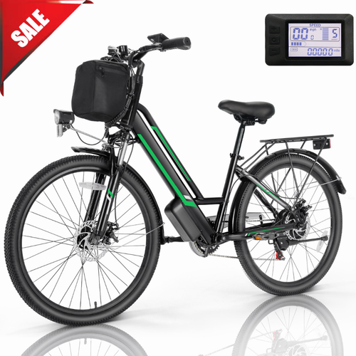26In Electric Bike, Adults Commuting Bicycle 500W 48V Cruiser E-bike Up to 20MPH - Picture 12 of 13