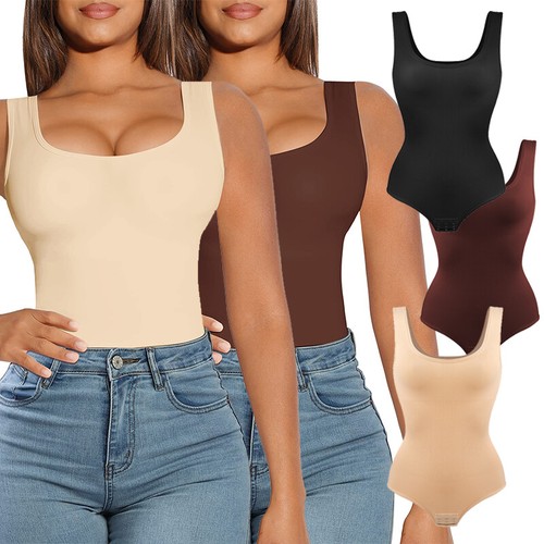 Women's Tummy Control Bodysuit Shaper Slim Full Body Shapewear No Show Jumpsuit - Picture 1 of 34