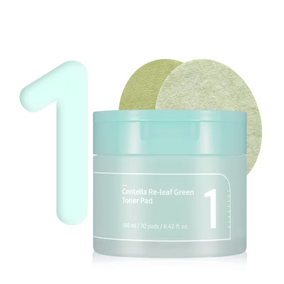 Numbuzin No.1 Centella Re-Leaf Green Toner Pad (70pcs) Free Shipping