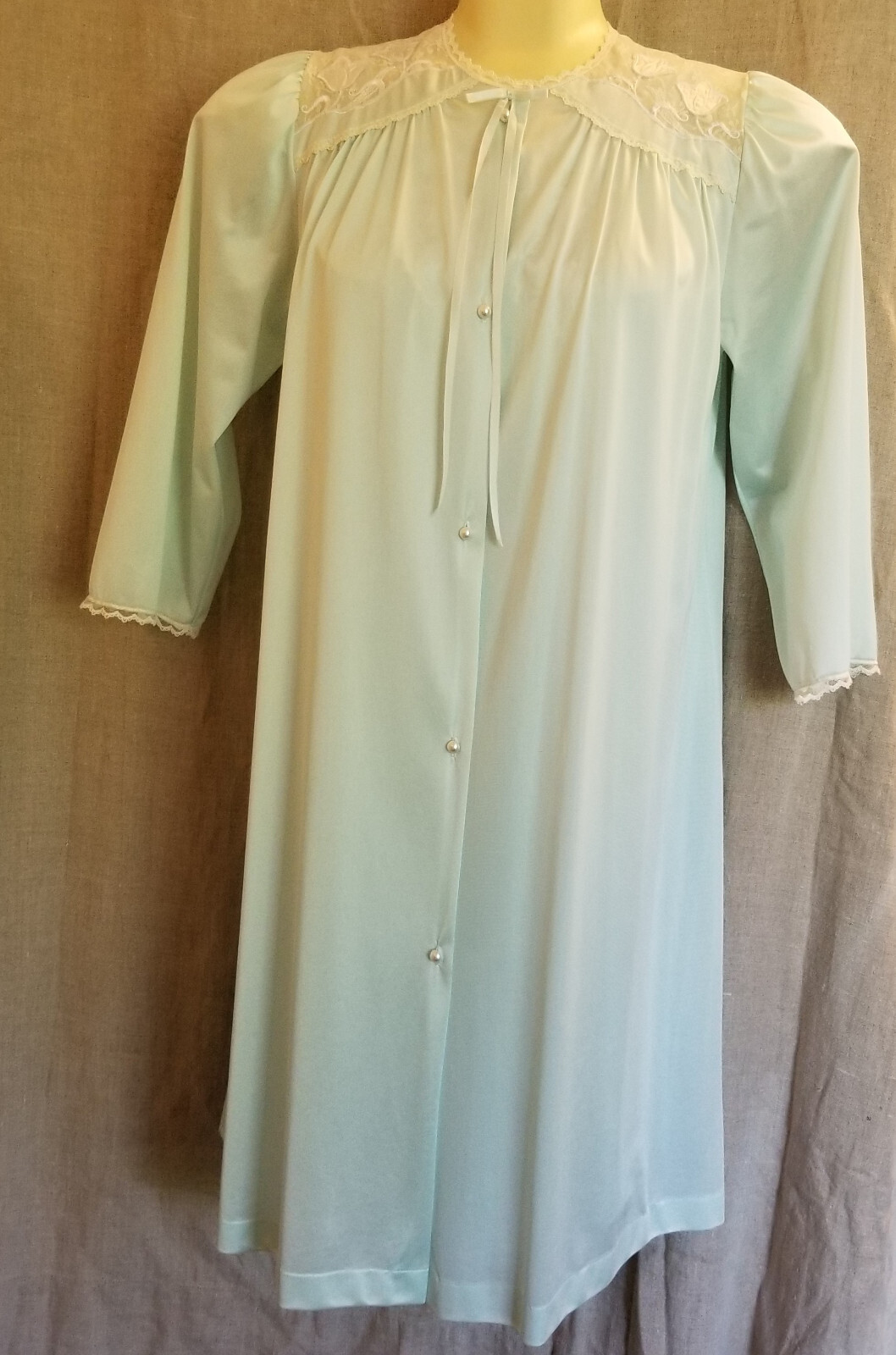 Vintage Lorraine Blue Dressing Gown Nylon Shimmer… - image 1