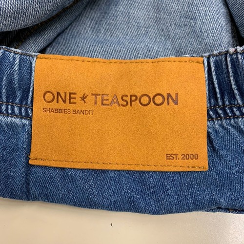 ONE TEASPOON By Free People Shabby Bandit Short Women's Size L Blue - Picture 4 of 6