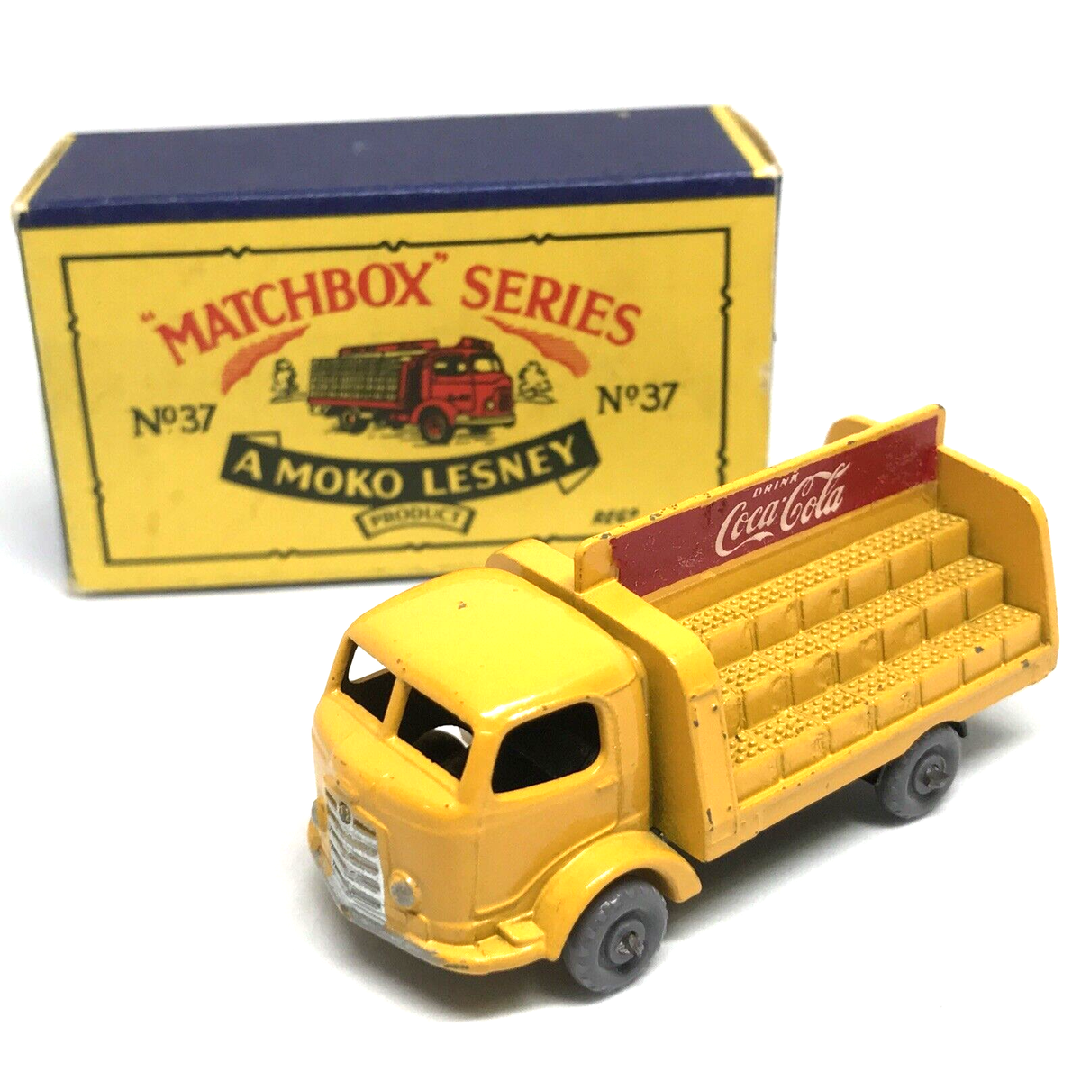 Lesney Matchbox Karrier Bantam 2 Ton No. 37 Coca-Cola 1956 Yellow